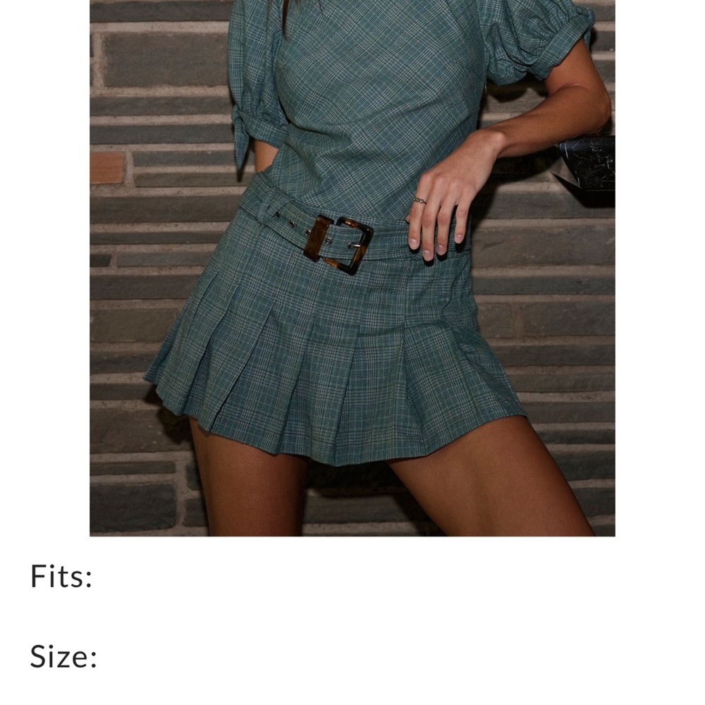 Green Pleated Mini Skater Skirt for Night Out